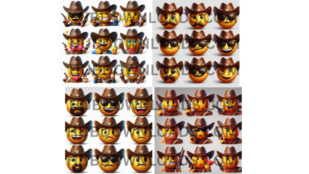 Cowboy Emoji Discord PNG - High-quality and expressive cowboy emojis for Discord with transparent backgrounds. Perfect for adding fun and personality to your chats. 