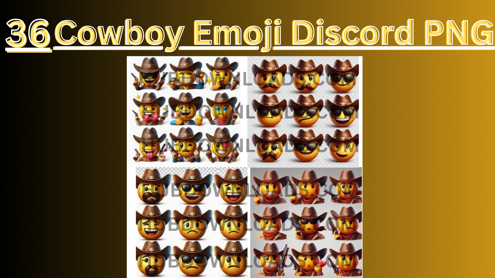 Cowboy Emoji Discord PNG - High-quality cowboy emojis with transparent backgrounds for use on Discord. Perfect for adding personality and flair to your chats.