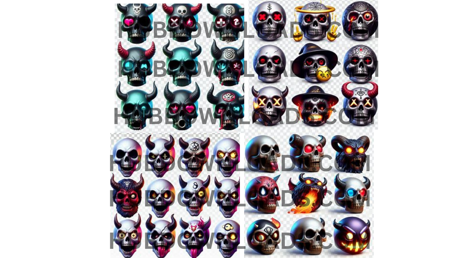 Cursed Skull Emoji - Hub Down Loads