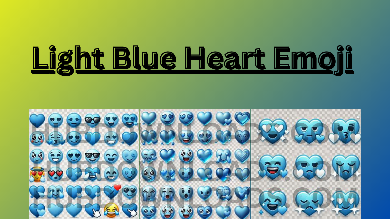 Light blue heart emoji collection